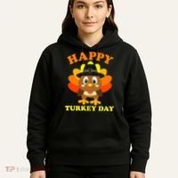 Happy Turkey Day, Cute Little Pilgrim Gift Thanksgiving Hoodie thumb 5