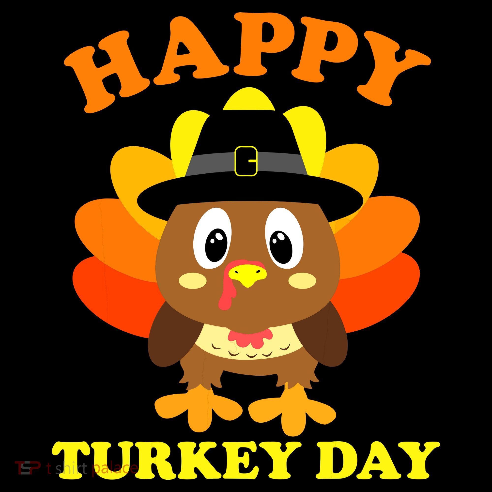 Happy Turkey Day, Cute Little Pilgrim Gift Thanksgiving Hoodie
