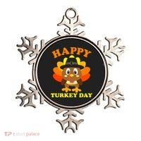 Happy Turkey Day, Cute Little Pilgrim Gift Thanksgiving Ornament thumb 0