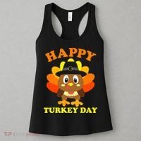 Happy Turkey Day, Cute Little Pilgrim Gift Thanksgiving Women's Tank Top thumb 3
