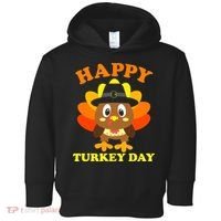Happy Turkey Day, Cute Little Pilgrim Gift Thanksgiving Toddler Hoodie thumb 0