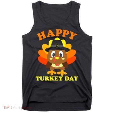Happy Turkey Day, Cute Little Pilgrim Gift Thanksgiving Tank Top