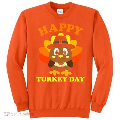 Happy Turkey Day, Cute Little Pilgrim Gift Thanksgiving Sweatshirt