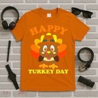 Happy Turkey Day, Cute Little Pilgrim Gift Thanksgiving T-Shirt thumb 5