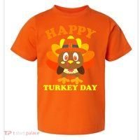 Happy Turkey Day, Cute Little Pilgrim Gift Thanksgiving Toddler T-Shirt thumb 0