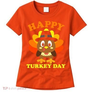 Happy Turkey Day, Cute Little Pilgrim Gift Thanksgiving Women's T-Shirt