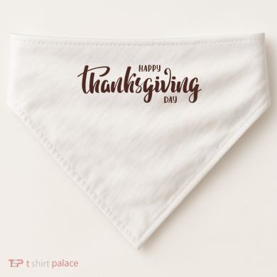 Happy Thanksgiving Day Holiday USA-Made Doggie Bandana