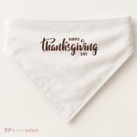Happy Thanksgiving Day Holiday USA-Made Doggie Bandana thumb 0