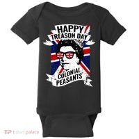 Happy Treason Day Funny Queen Elizabeth 4th Of July Baby Bodysuit thumb 0