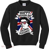 Happy Treason Day Funny Queen Elizabeth 4th Of July Kids Sweatshirt thumb 0