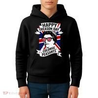 Happy Treason Day Funny Queen Elizabeth 4th Of July Kids Hoodie thumb 4