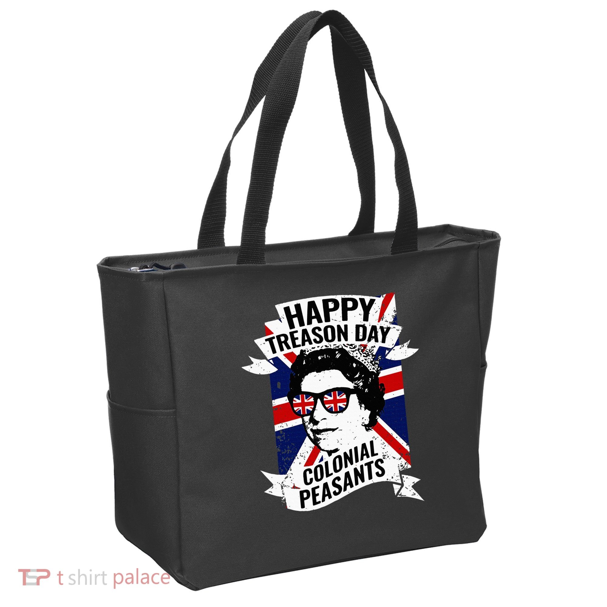 Happy Treason Day Funny Queen Elizabeth 4th Of July Tote Bag