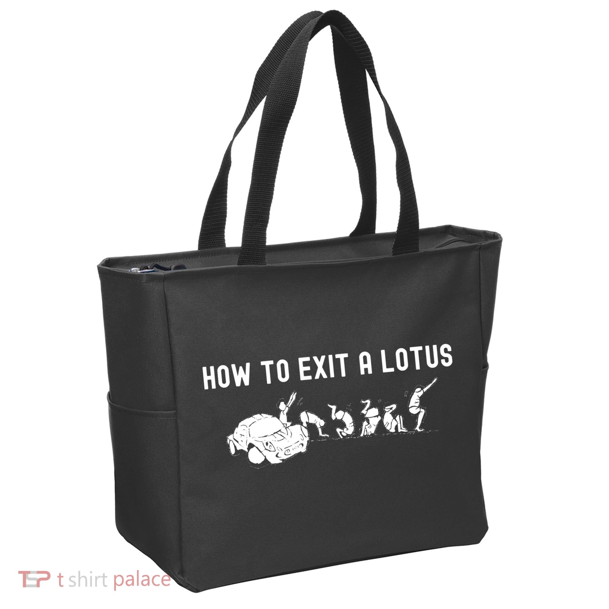 How To Exit A Lotus Racing Car Funny Joke Autocross Drag Gift Tote Bag