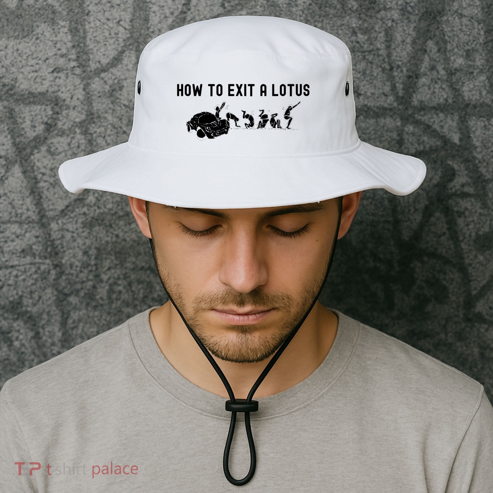 How To Exit A Lotus Racing Car Funny Joke Autocross Drag Gift Bucket Hat