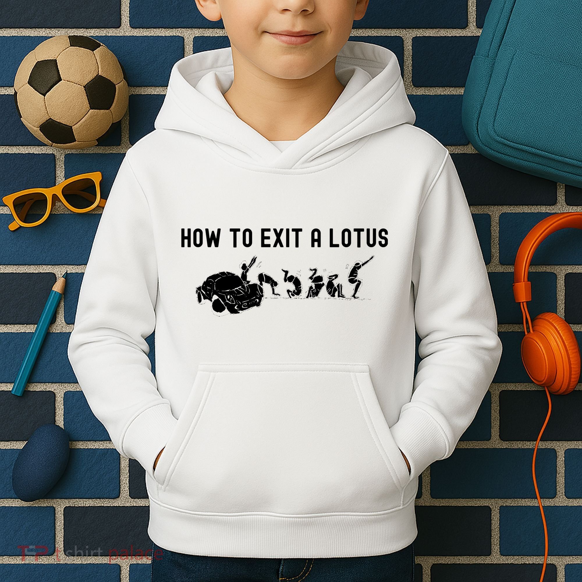 How To Exit A Lotus Racing Car Funny Joke Autocross Drag Gift Kids Hoodie