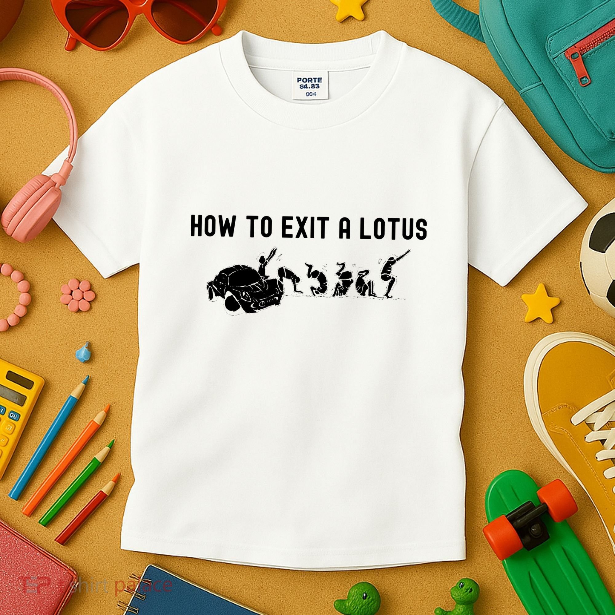 How To Exit A Lotus Racing Car Funny Joke Autocross Drag Gift Kids T-Shirt