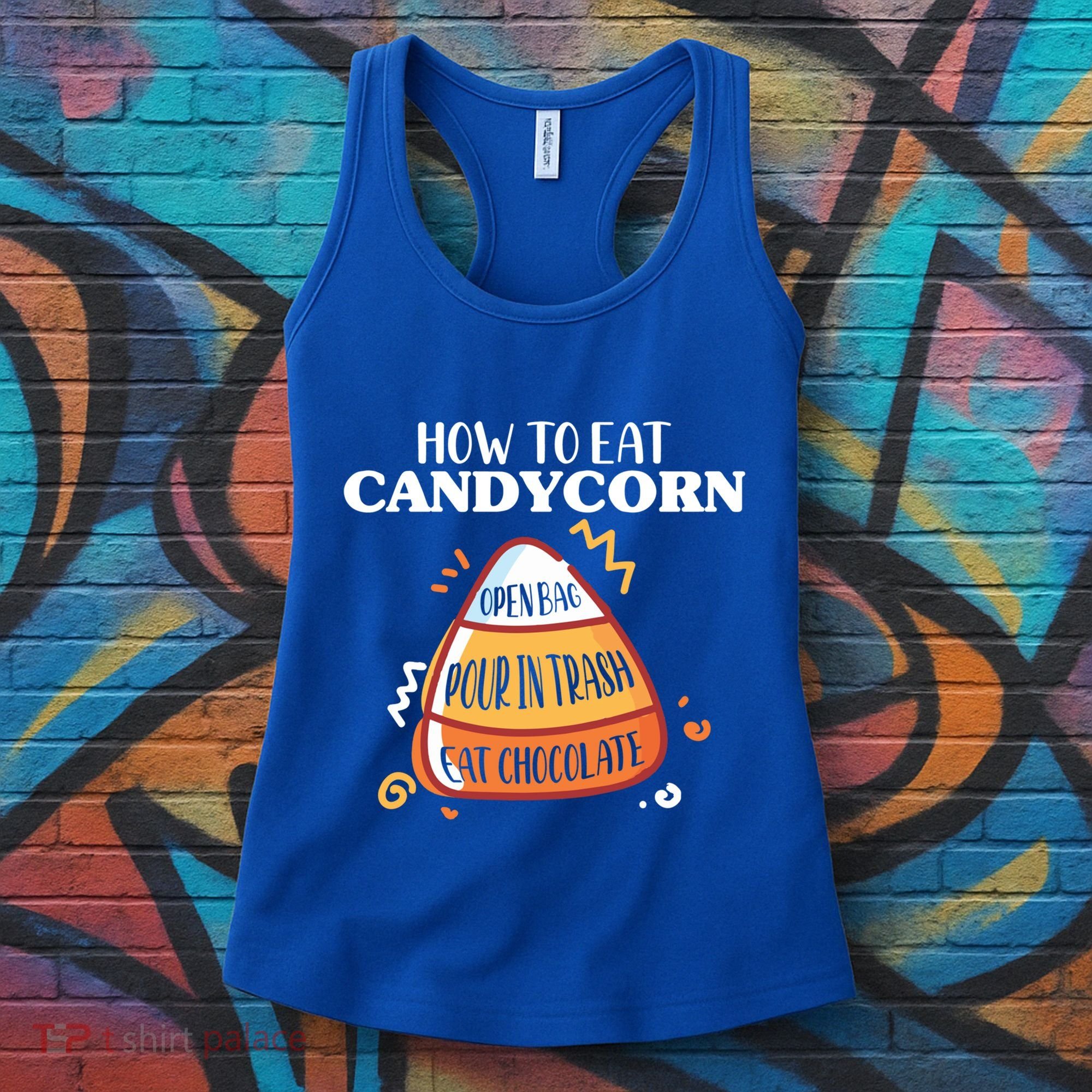 How To Eat Candy Corn Gift Halloween Gift National Candy Corn Day Meaningful Gif Women's Tank Top