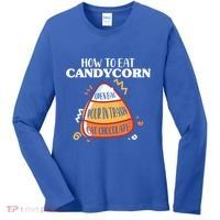 How To Eat Candy Corn Gift Halloween Gift National Candy Corn Day Meaningful Gif Women's Long Sleeve Shirt thumb 0