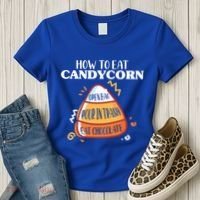 How To Eat Candy Corn Gift Halloween Gift National Candy Corn Day Meaningful Gif Women's T-Shirt thumb 3