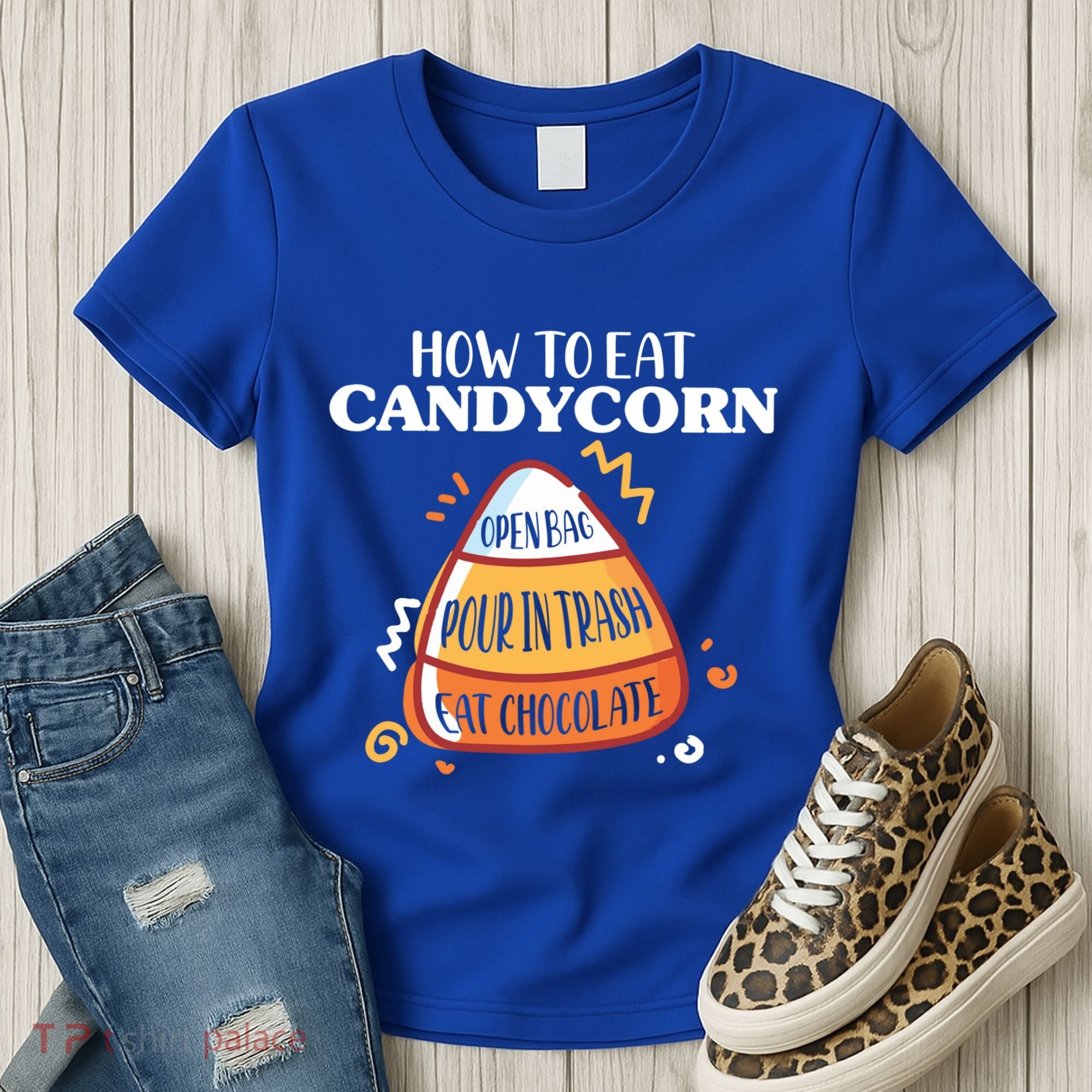 How To Eat Candy Corn Gift Halloween Gift National Candy Corn Day Meaningful Gif Women's T-Shirt