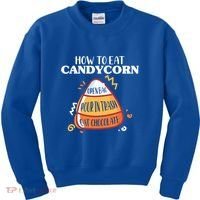 How To Eat Candy Corn Gift Halloween Gift National Candy Corn Day Meaningful Gif Kids Sweatshirt thumb 0