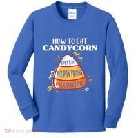 How To Eat Candy Corn Gift Halloween Gift National Candy Corn Day Meaningful Gif Kids Long Sleeve Shirt thumb 0