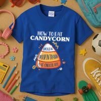 How To Eat Candy Corn Gift Halloween Gift National Candy Corn Day Meaningful Gif Kids T-Shirt thumb 3
