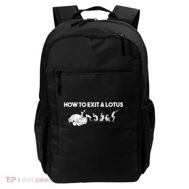 How To Exit A Lotus Racing Car Funny Joke Autocross Drag Gift Backpack