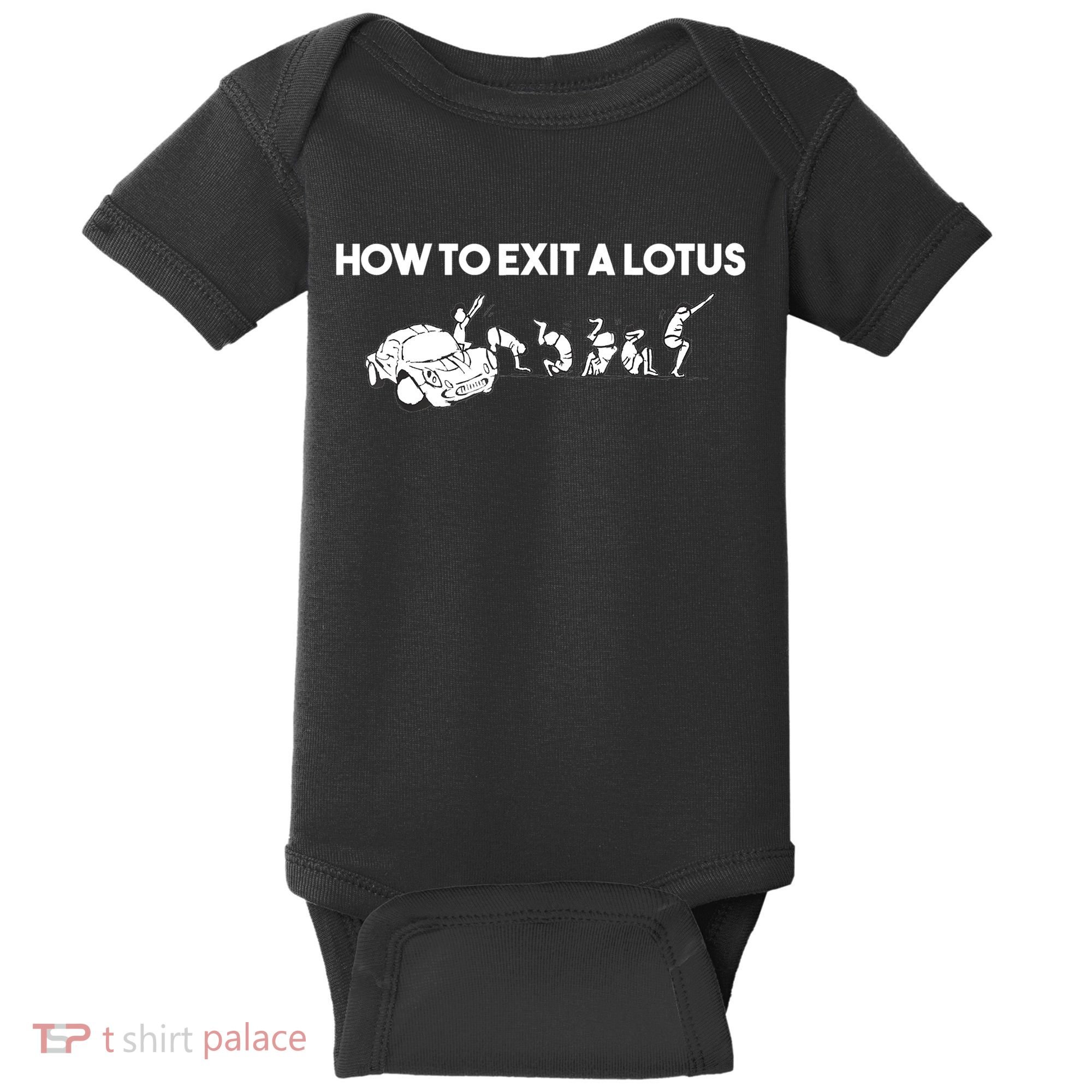 How To Exit A Lotus Racing Car Funny Joke Autocross Drag Gift Baby Bodysuit