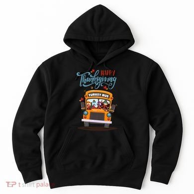 Happy Thanksgiving Fall Turkey School Bus Driver Hoodie