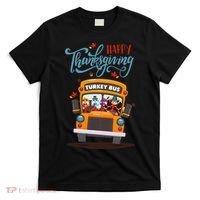Happy Thanksgiving Fall Turkey School Bus Driver T-Shirt thumb 0
