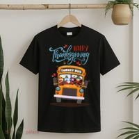 Happy Thanksgiving Fall Turkey School Bus Driver T-Shirt thumb 2