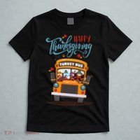 Happy Thanksgiving Fall Turkey School Bus Driver T-Shirt thumb 5