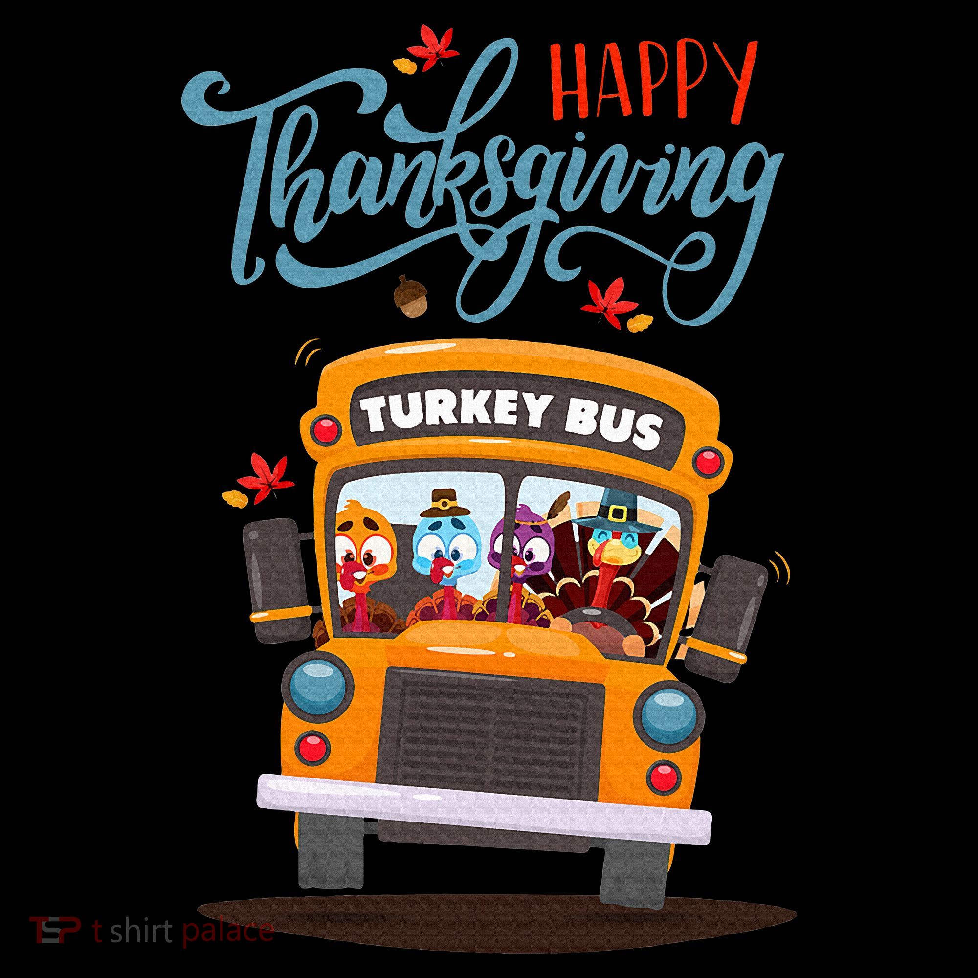 Happy Thanksgiving Fall Turkey School Bus Driver Backpack