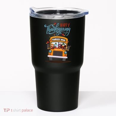 Happy Thanksgiving Fall Turkey School Bus Driver Tumbler