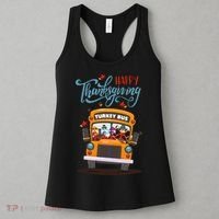 Happy Thanksgiving Fall Turkey School Bus Driver Women's Tank Top thumb 3