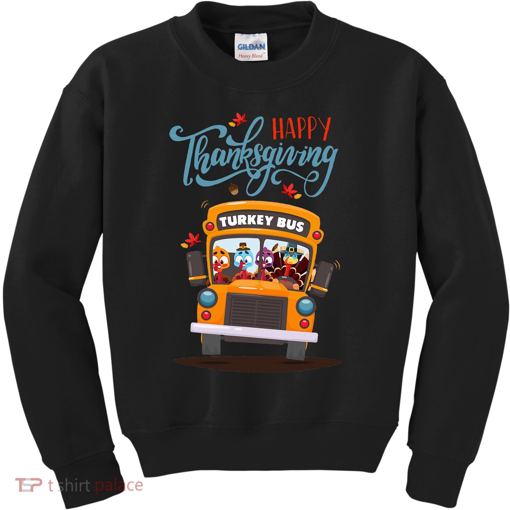 Happy Thanksgiving Fall Turkey School Bus Driver Kids Sweatshirt