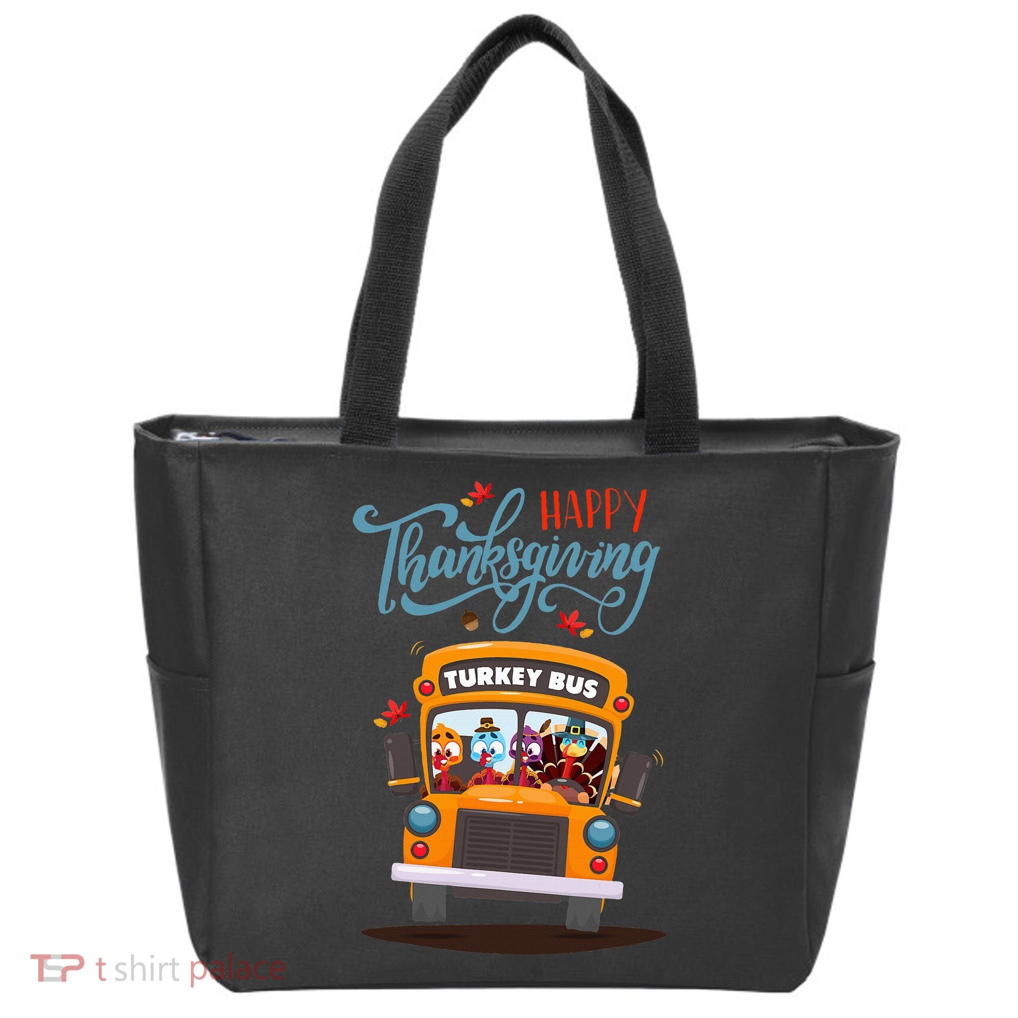 Happy Thanksgiving Fall Turkey School Bus Driver Tote Bag