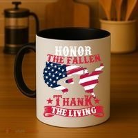 Honor The Fallen Thank The Living Proudly Support Our Troops Gift Coffee Mug thumb 4
