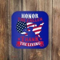 Honor The Fallen Thank The Living Proudly Support Our Troops Gift Coaster thumb 0