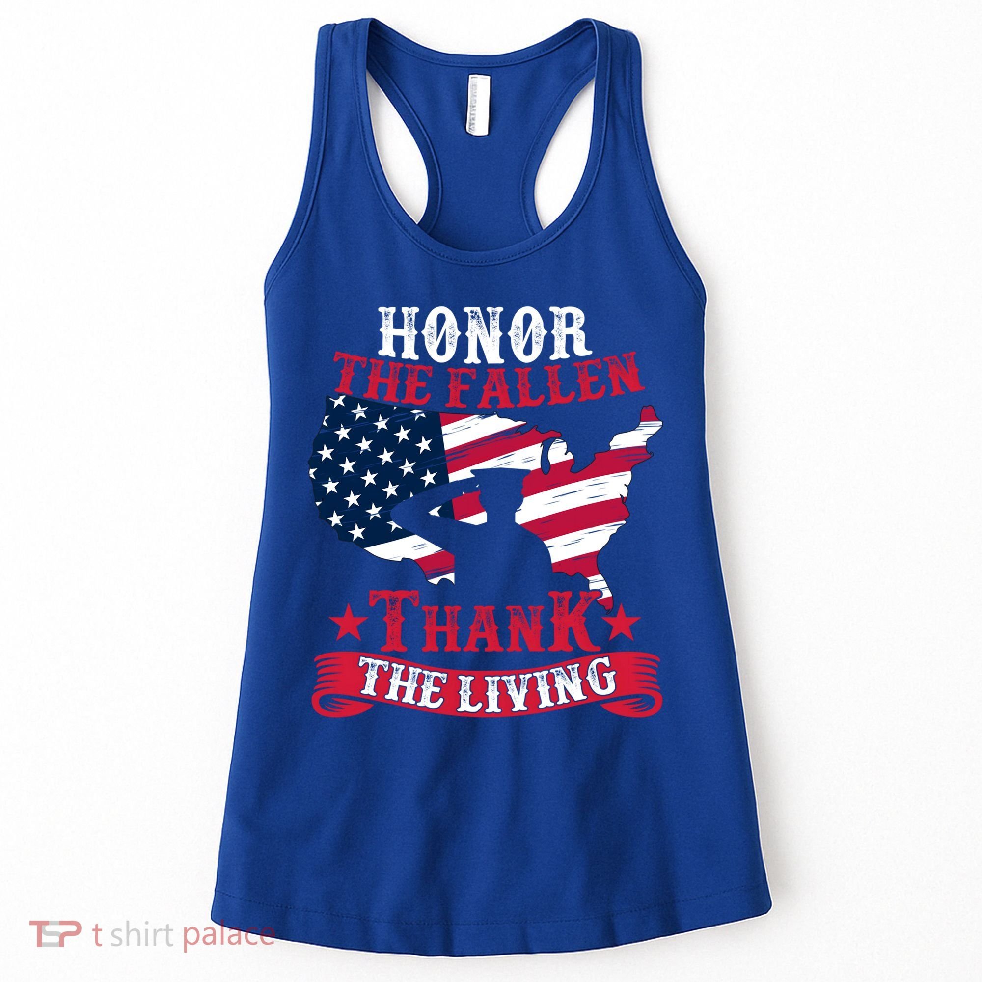 Honor The Fallen Thank The Living Proudly Support Our Troops Gift Women's Tank Top