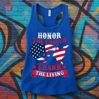 Honor The Fallen Thank The Living Proudly Support Our Troops Gift Women's Tank Top thumb 3