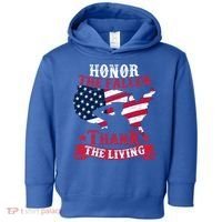 Honor The Fallen Thank The Living Proudly Support Our Troops Gift Toddler Hoodie thumb 0