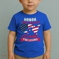 Honor The Fallen Thank The Living Proudly Support Our Troops Gift Toddler T-Shirt thumb 2