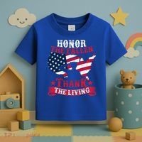 Honor The Fallen Thank The Living Proudly Support Our Troops Gift Toddler T-Shirt thumb 3