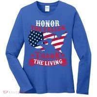 Honor The Fallen Thank The Living Proudly Support Our Troops Gift Women's Long Sleeve Shirt thumb 0