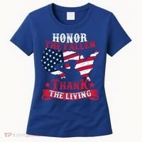 Honor The Fallen Thank The Living Proudly Support Our Troops Gift Women's T-Shirt thumb 0