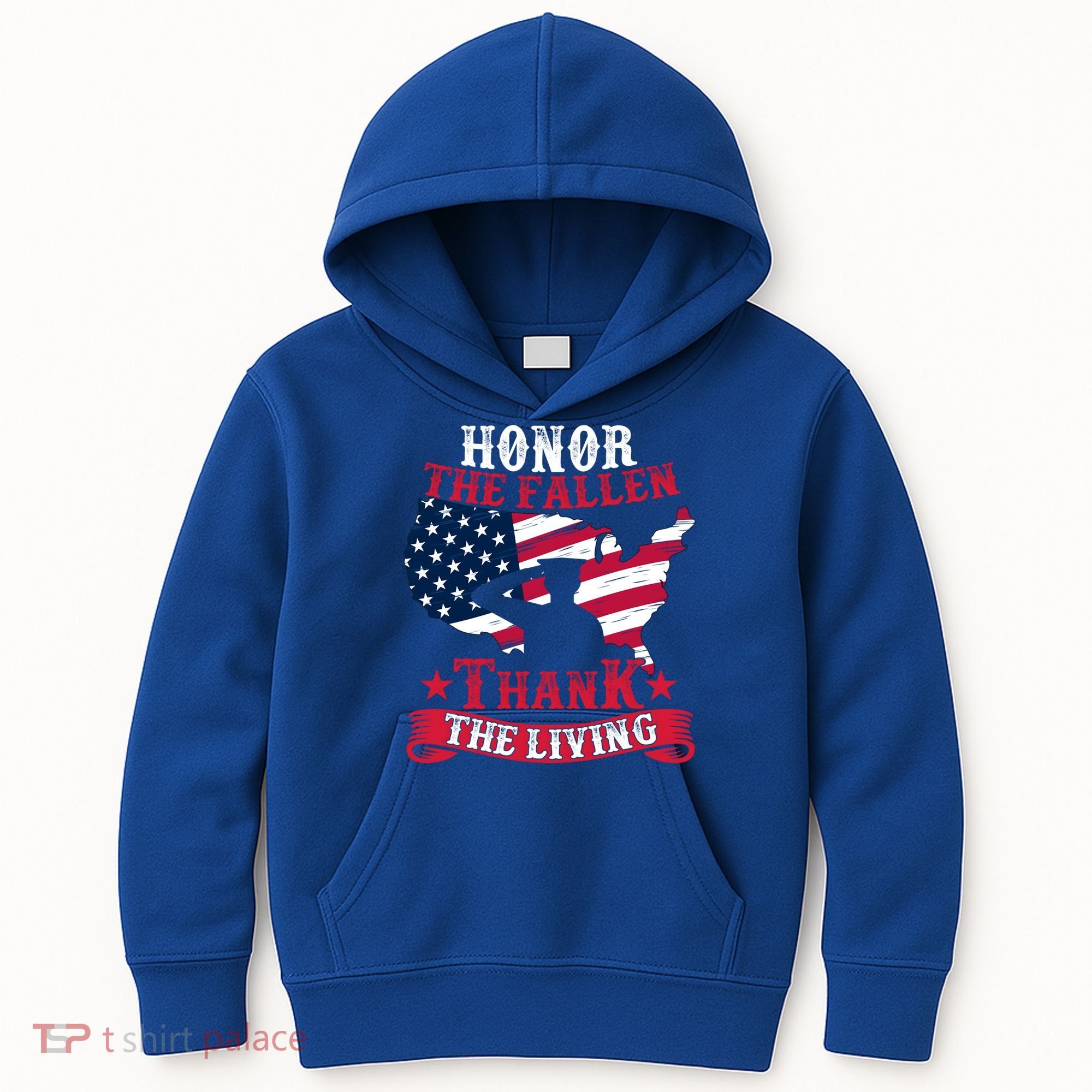 Honor The Fallen Thank The Living Proudly Support Our Troops Gift Kids Hoodie