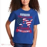 Honor The Fallen Thank The Living Proudly Support Our Troops Gift Kids T-Shirt thumb 2