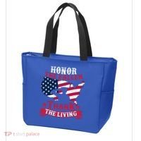 Honor The Fallen Thank The Living Proudly Support Our Troops Gift Tote Bag thumb 3